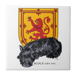 Azulejo De Cerámica Bandera del León Rampante del Perro Scottie