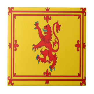 Azulejo De Cerámica Bandera desenfrenada del león rojo de Escocia