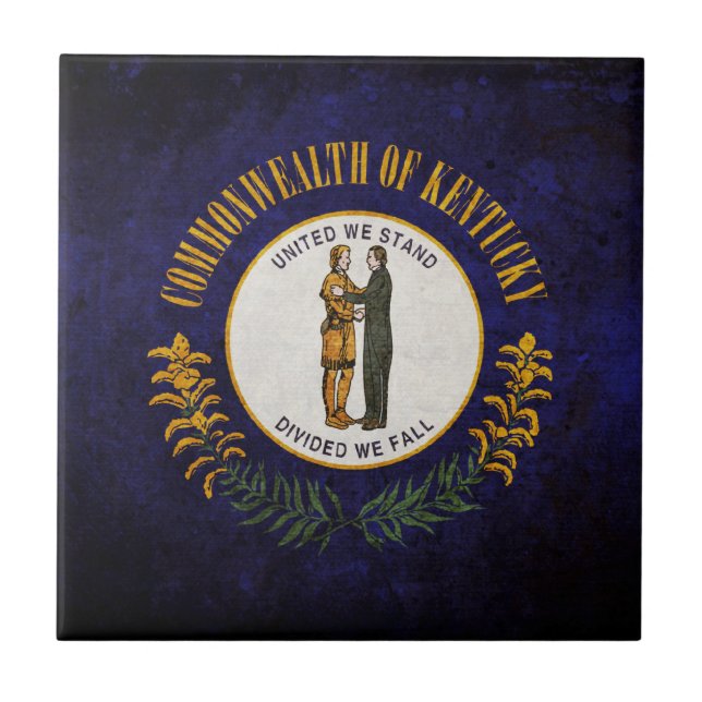 Azulejo De Cerámica Bandera estatal de Kentucky (Frente)