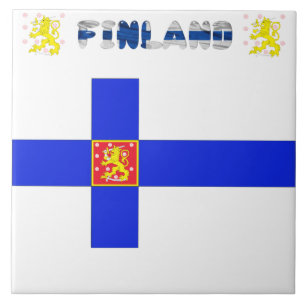 Azulejo De Cerámica Bandera finlandesa