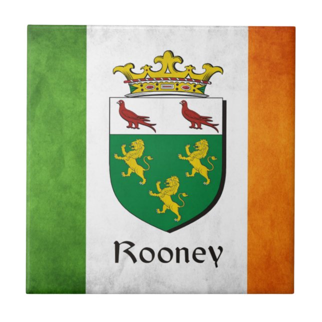 Azulejo De Cerámica Bandera irlandesa de Rooney (Frente)