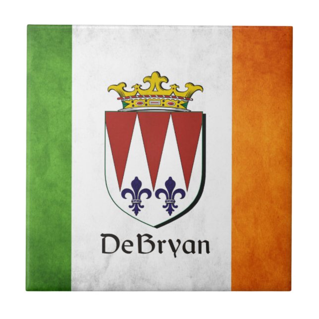 Azulejo De Cerámica Bandera irlandesa DeBryan (Frente)
