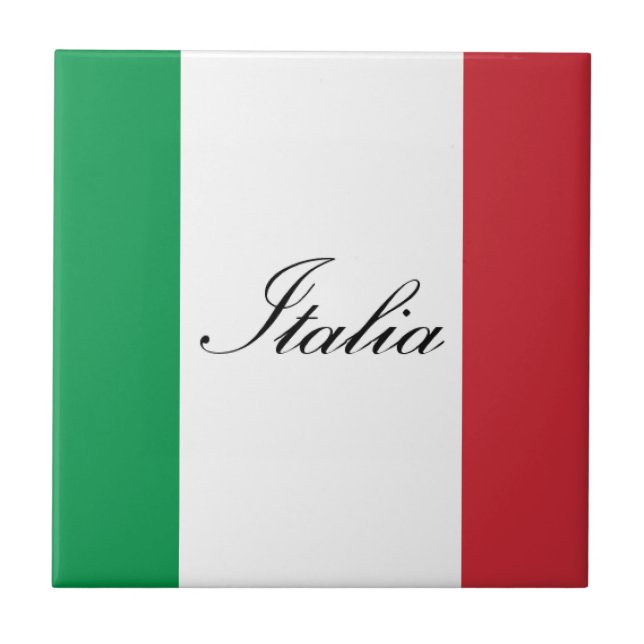 Azulejo De Cerámica Bandera italiana - bandera de Italia - Italia (Frente)