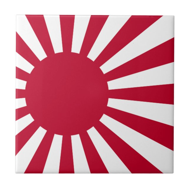 Azulejo De Cerámica Bandera naval de Japón - bandera japonesa del sol (Frente)
