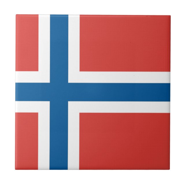 Azulejo De Cerámica Bandera noruega (Frente)