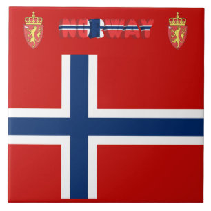 Azulejo De Cerámica Bandera noruega