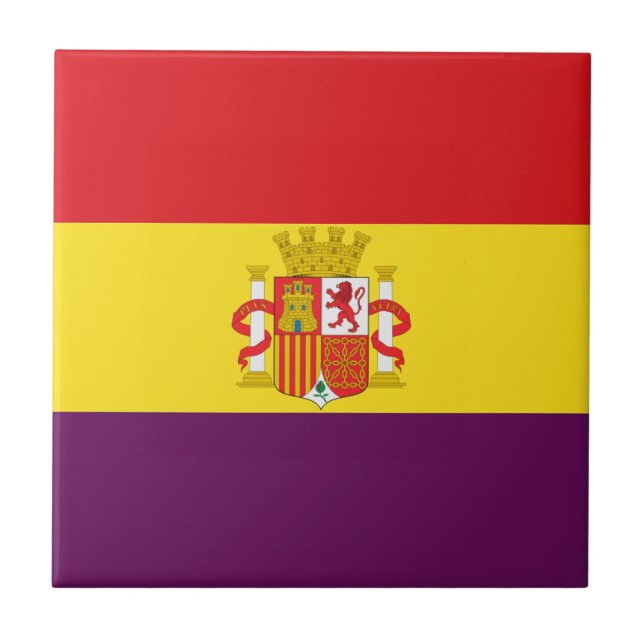 Azulejo De Cerámica Bandera republicana española - Bandera República (Frente)
