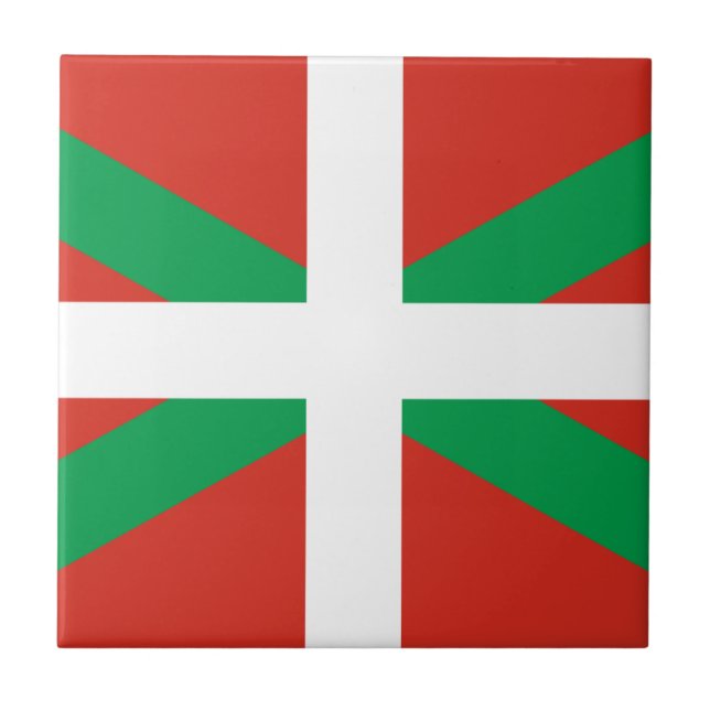 AZULEJO DE CERÁMICA BANDERA VASCA VASCA DE IKURRIÑA DRAPEAU EUSKADI (Frente)