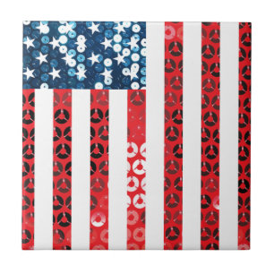 Azulejo De Cerámica bandera vertical americana