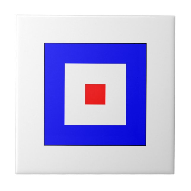 Azulejo De Cerámica Bandera W del ICS (Frente)