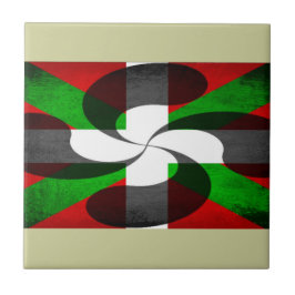 Azulejo De Cerámica Bandera y cruz vascas