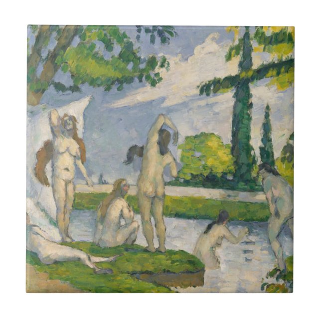 Azulejo De Cerámica Bañistas de Paul Cezanne el | (Frente)