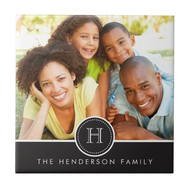 Azulejo De Cerámica Banner moderno con mosaico de fotos de la familia  (Frente)