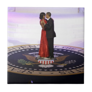 Azulejo De Cerámica Barack y Michelle Obama