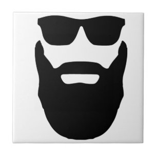 Azulejo De Cerámica Barba y Gafas de Sol