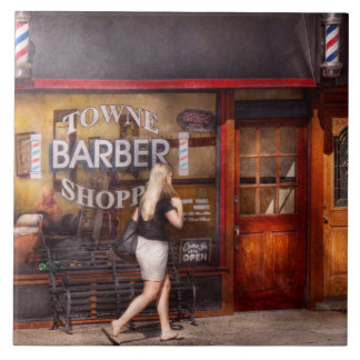 Azulejo De Cerámica Barbero - Barbería - Hora de cortarse el pelo