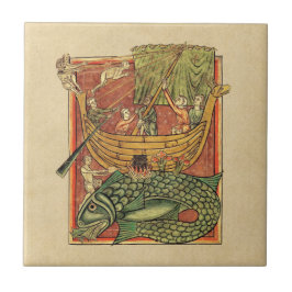 Azulejo De Cerámica Barco naufragado en una ballena