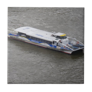 Azulejo De Cerámica Barco Pequeño (4,25" x 4,25") Tejido de fotografía