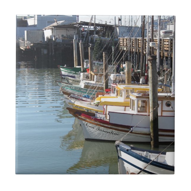 Azulejo De Cerámica Barcos de San Francisco (Frente)