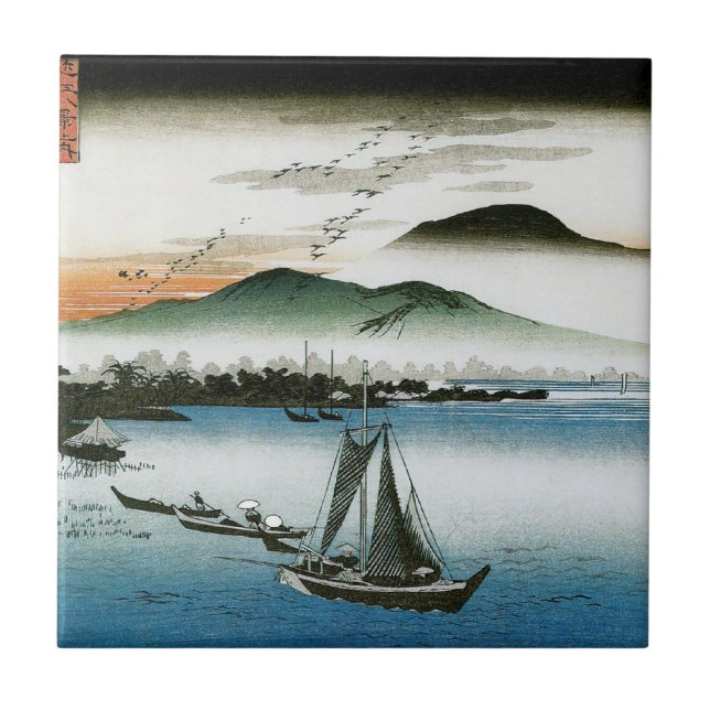 Azulejo De Cerámica Barcos japoneses (Frente)