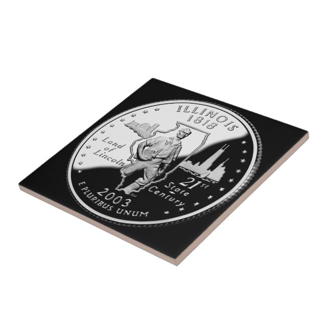 Azulejo De Cerámica Barrio Estatal de Illinois (Lado)