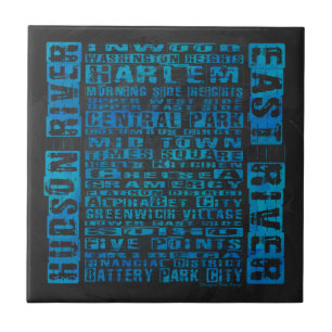 Azulejo De Cerámica Barrios de Nueva York Azul