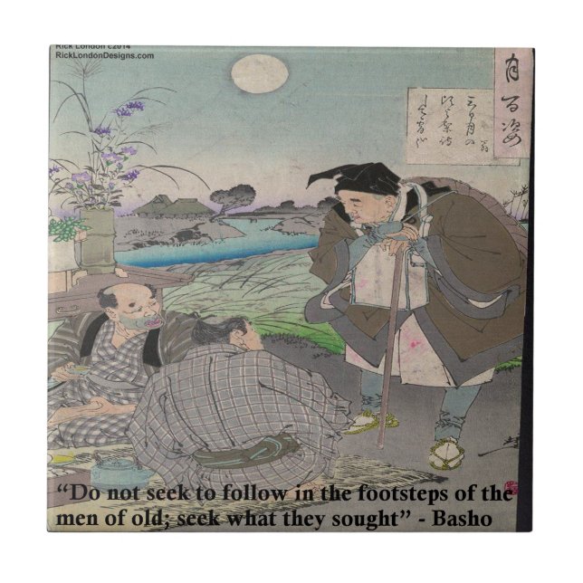 Azulejo De Cerámica Basho & Cita Famosa (Frente)