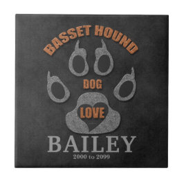 Azulejo De Cerámica Basset Hound Dog Breed Memorial Tile