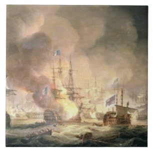 Azulejo De Cerámica Batalla del Nilo, el 1 de agosto de 1798 en 10pm,