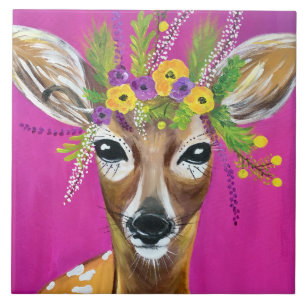 Azulejo De Cerámica Beber Deer Ceramic Tile