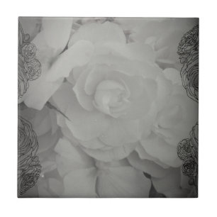 Azulejo De Cerámica Begonia blanca