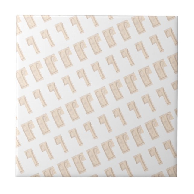 Azulejo de cerámica beige y blanco cuadrado modern (Frente)