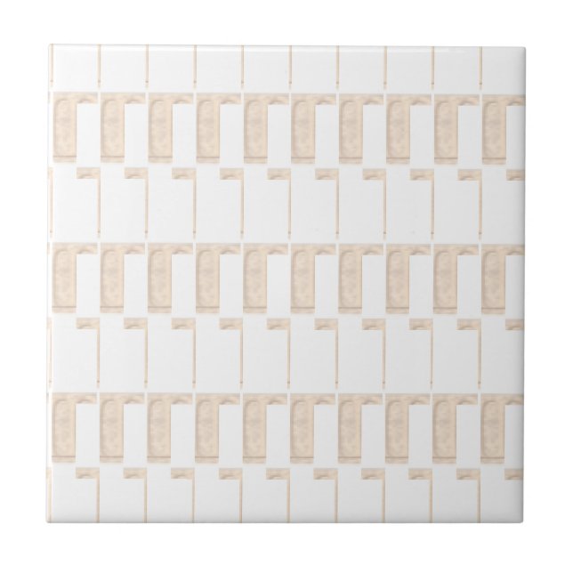 Azulejo de cerámica beige y blanco cuadrado modern (Frente)