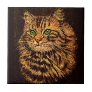 Azulejo De Cerámica bello gato con mango largo