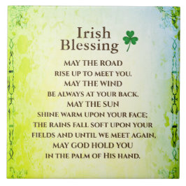 Azulejo De Cerámica Bendición irlandesa, que el camino se levante para