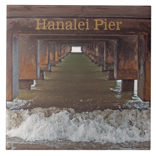 AZULEJO DE CERÁMICA BENEATH HANALEI PIER (KAUAI) (Frente)