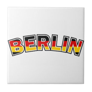 Azulejo De Cerámica Berlín, Alemania, texto con los colores de la band