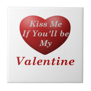 Azulejo De Cerámica Bésame si serás mi Valentín