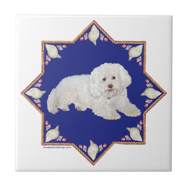 Azulejo De Cerámica Bichon Frise Náutico (Frente)