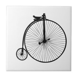Azulejo De Cerámica Bicicleta vintage de penique negro