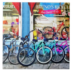 Azulejo De Cerámica Bicicletas y chocolate