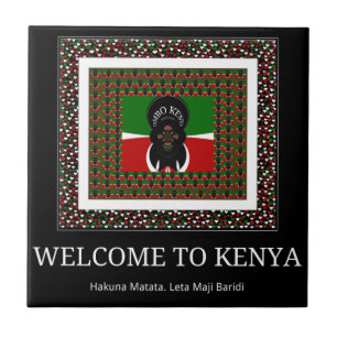 Azulejo De Cerámica Bienvenido a Kenia Mágica: Hakuna Matata