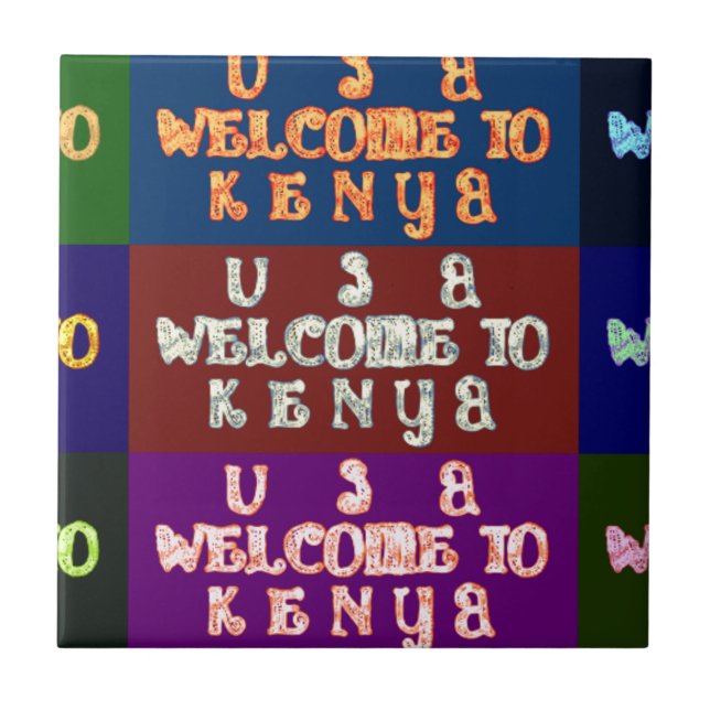 Azulejo De Cerámica Bienvenidos a Hakuna Matata en Kenia.png (Frente)