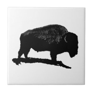 Azulejo De Cerámica Bison Buffalo Silhouette Tile