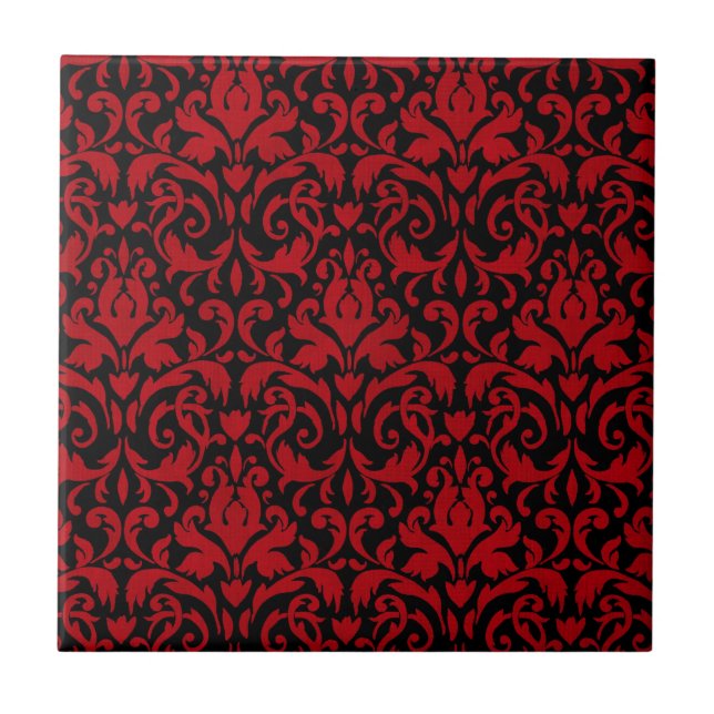 AZULEJO DE CERÁMICA BLACK-RED-SWIRLY (Frente)