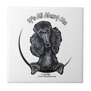 Azulejo De Cerámica Black Standard Poodle IAAM