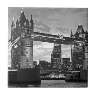 Azulejo De Cerámica Black White London Tower Bridge Reino Unido