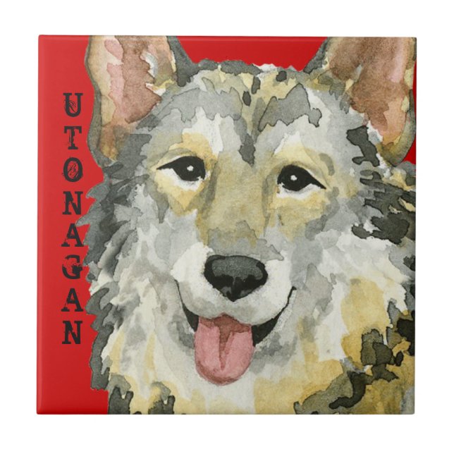 Azulejo De Cerámica Bloque de color de Utonagan (Frente)