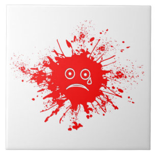 Azulejo De Cerámica Bloque de tinta roja