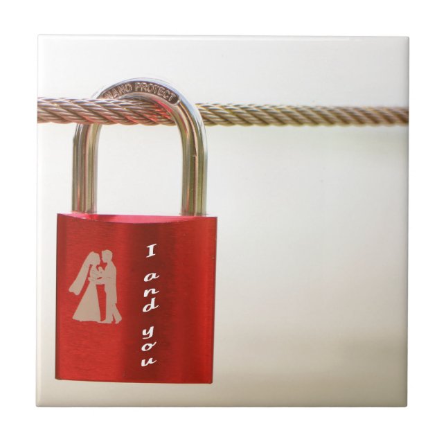 Azulejo De Cerámica Bloqueo del amor (Frente)